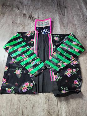 F9 Lis Loos Hmong Stripe Outfit Preorder Without Gold Threads - BLACK